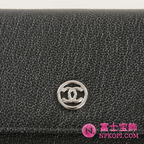 シャネル ココボタン 長財布 ブラック A33922